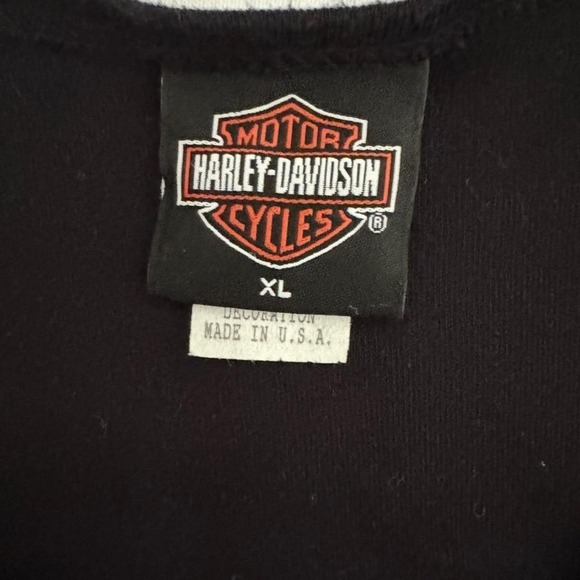 Harley-‎ Davidson Women Sleeveless Black Tank Top Floral Logo XL - Picture 3 of 6